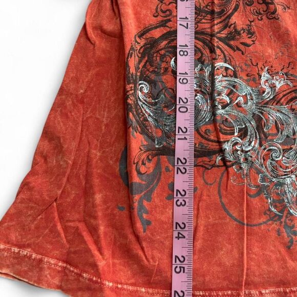 Y2k Early 2000’s Orange Quarter Sleeve Top - Picture 4 of 5
